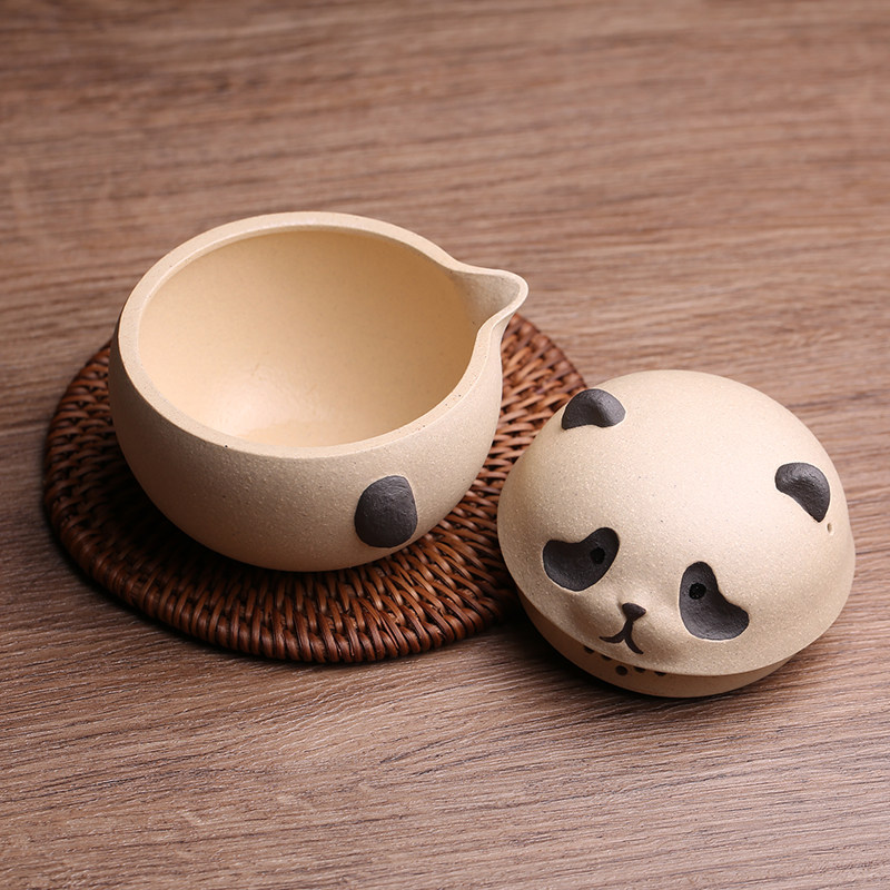 宜兴紫砂盖碗茶盖碗盖杯茶杯泡茶茶壶永辉熊猫赵永辉茶壶