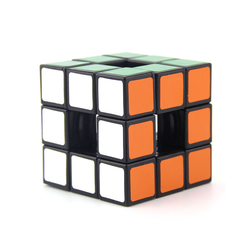 三阶蓝蓝空心魔方黑白底色透明限量专业异形魔方