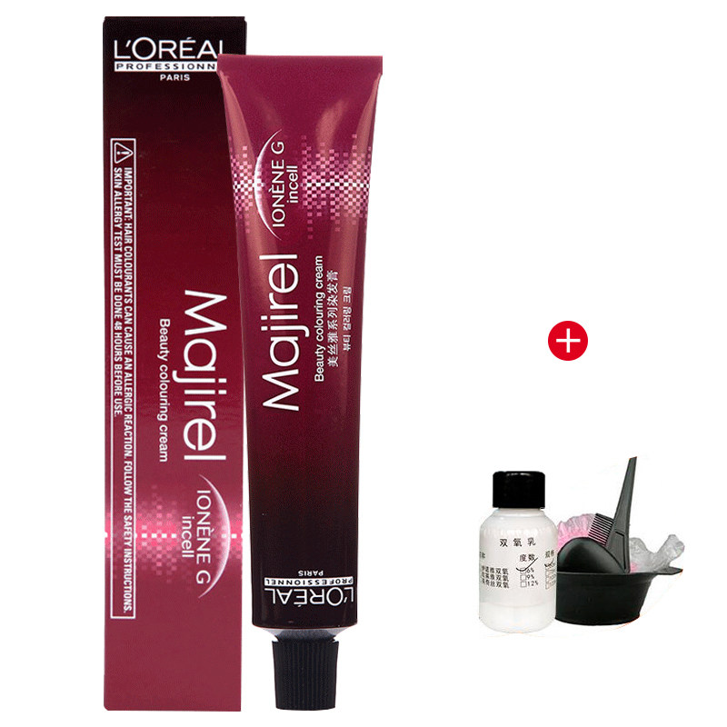 正品欧莱雅美丝雅染发膏/剂 纯栗棕植物天然黑茶色染膏2020流行色