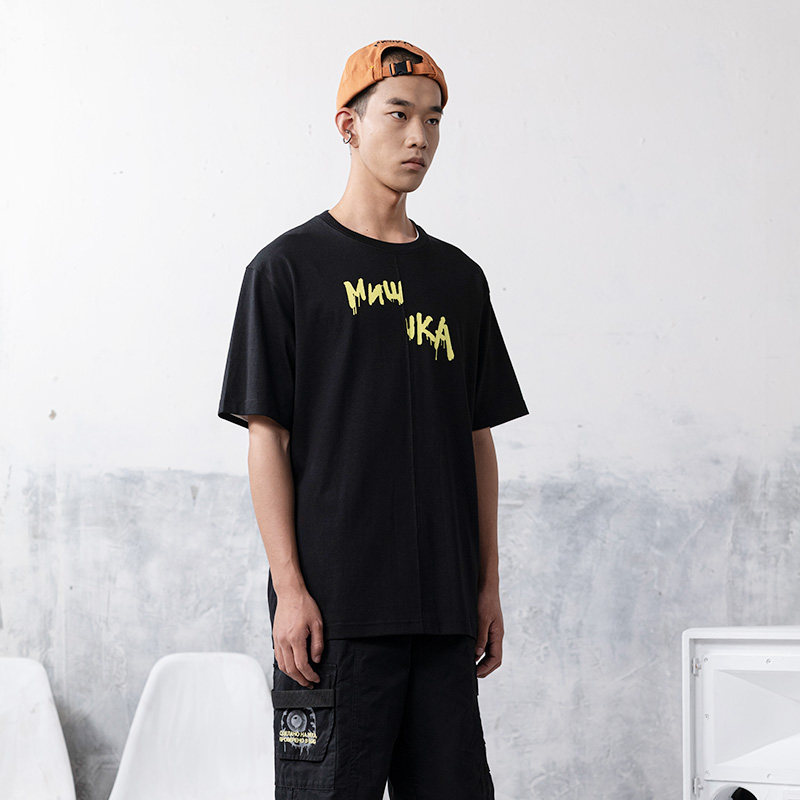 mishka大眼眼球潮牌2021秋冬宽松印花圆领短袖t恤