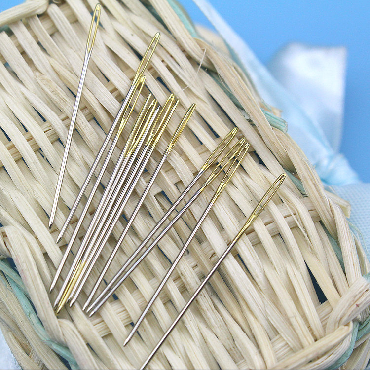 100枚针十字绣工具金尾针钝头扎手进口绣花针11ct顿针绣针