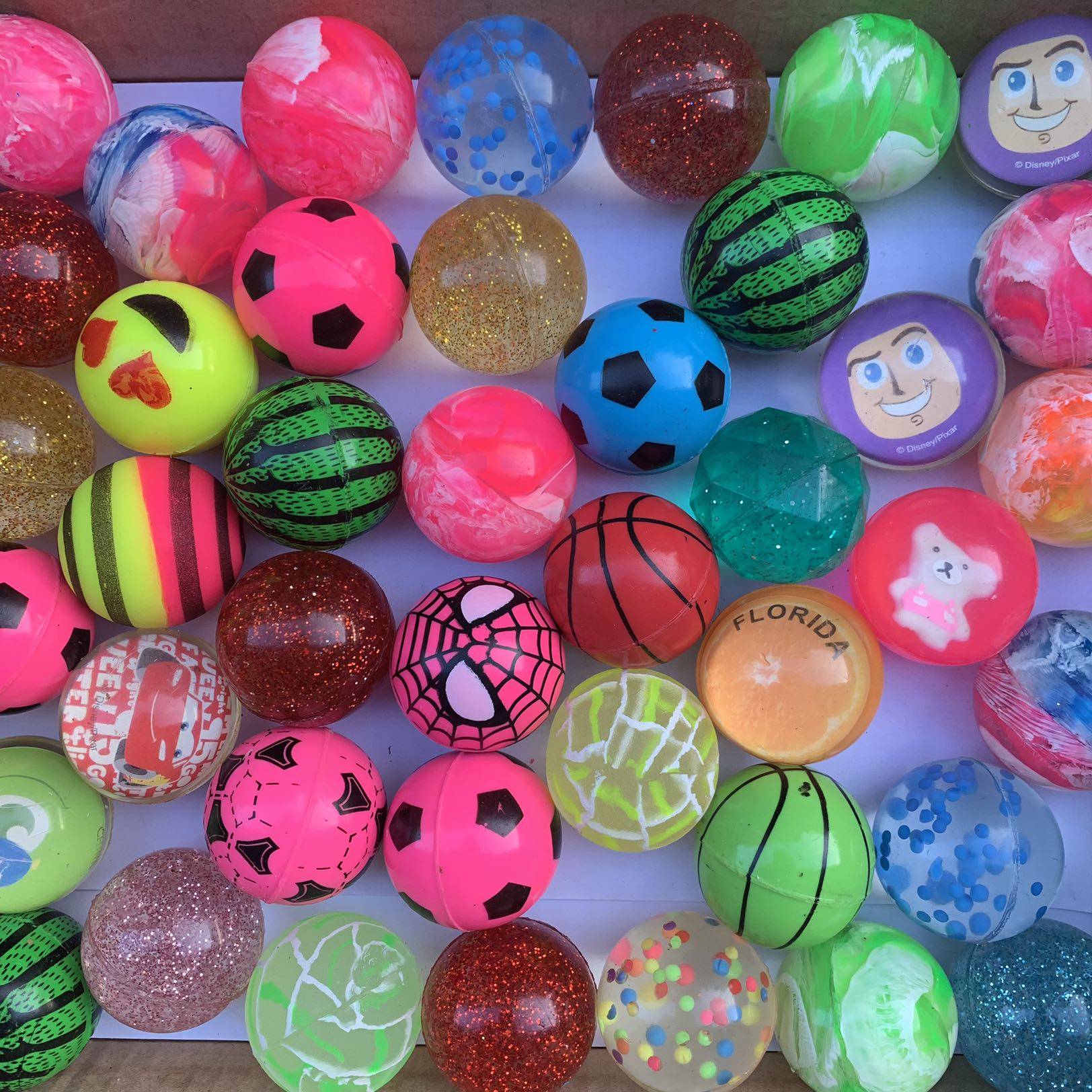 包邮 扭蛋机玩具球儿童弹弹球橡胶球 全好球弹力球2元 3元 45号混装