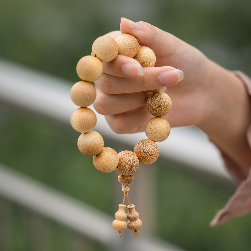 天然手链文玩实心竹根老料20mm尺寸p222龙血小众木质珠串