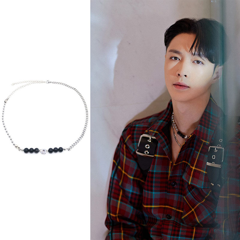 张艺兴锁骨饰品时尚男女冷淡同款百搭圆珠钛钢项链