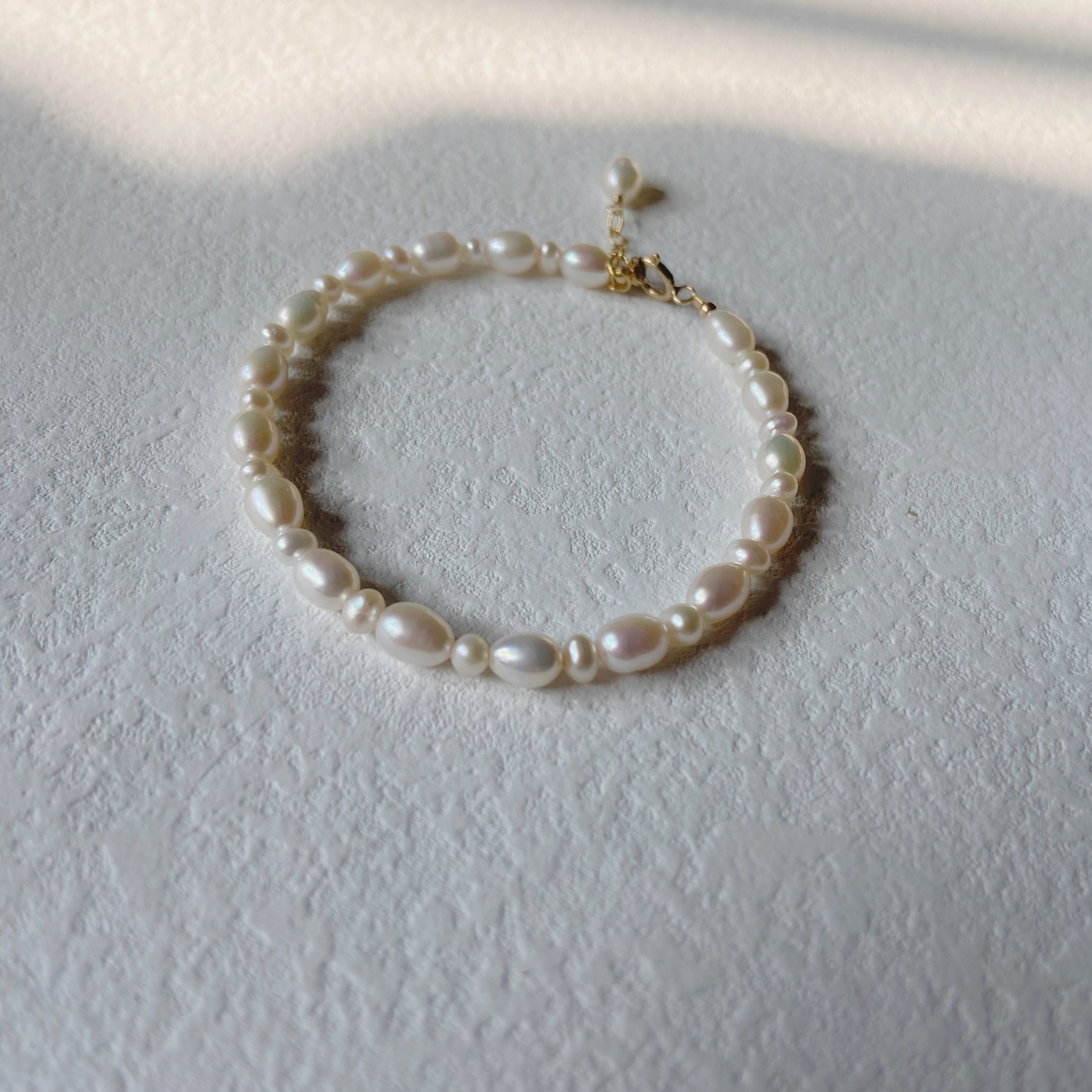 潘潘自制手工天然淡水珍珠14k包金手链ins手链