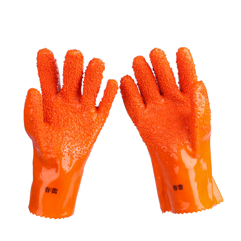 春蕾止滑手套加绒棉布衬里防滑保暖防护手套