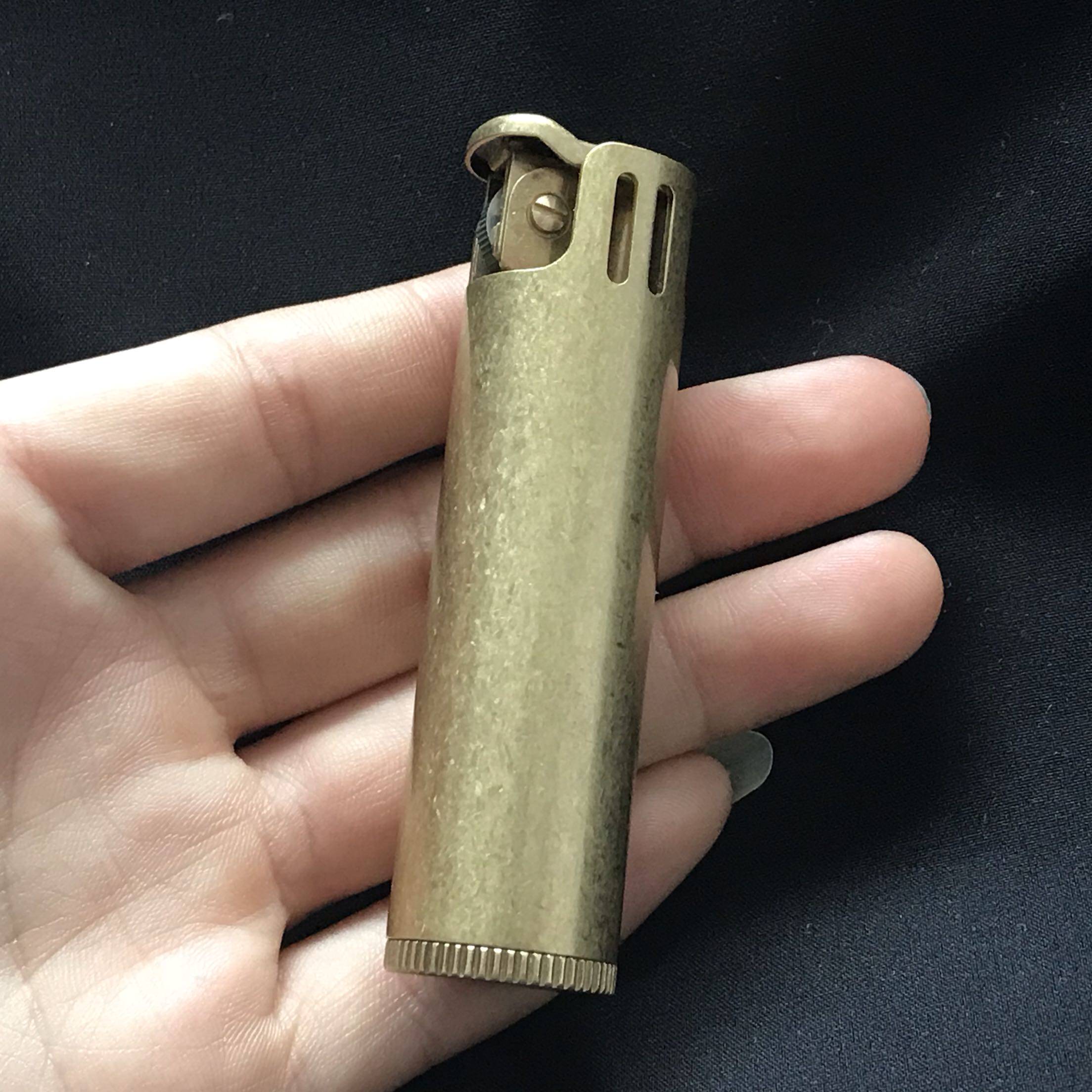 百诺纯铜便携古董煤油打火机圆柱老式复古防风煤油打火机