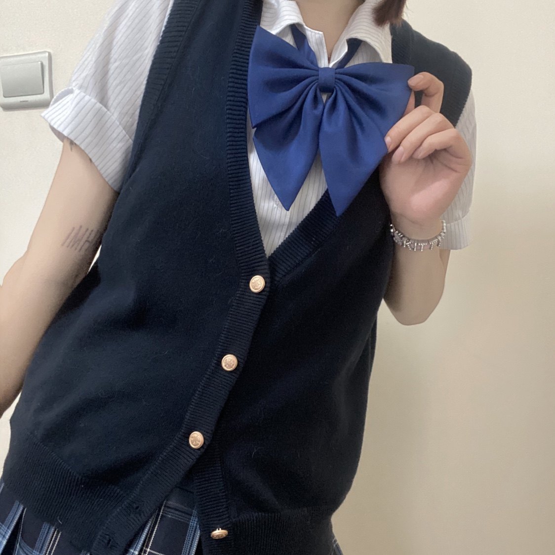 jk现货蓝犀牛新款赤羽羽根绀色领结斜角蝴蝶结领结