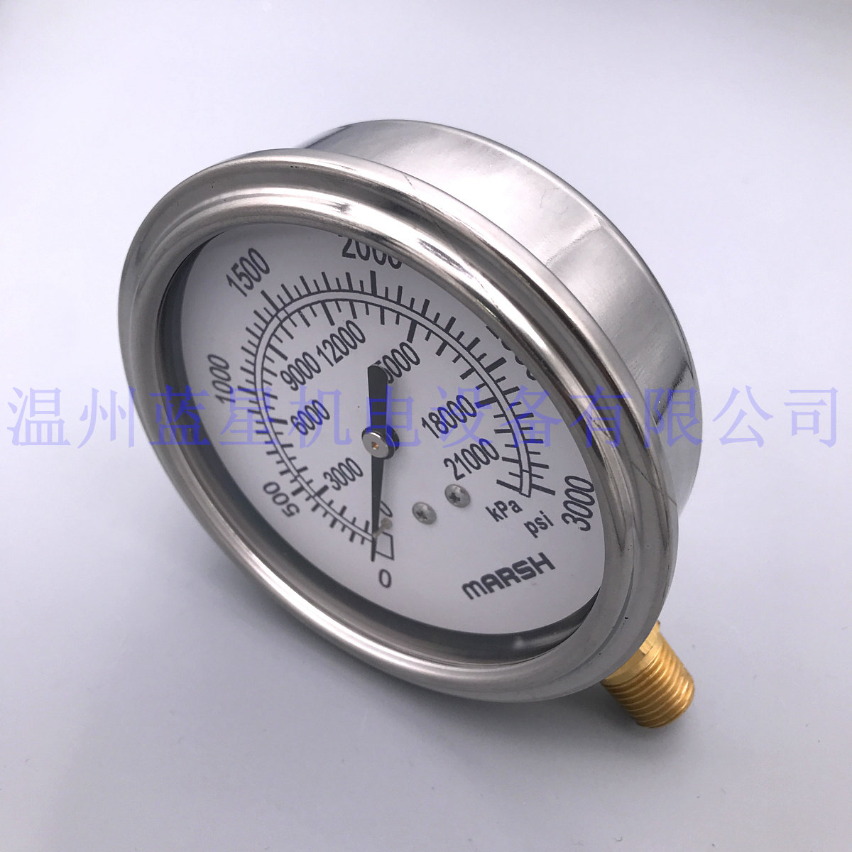 美国marsh不锈钢3寸100mm压力表3000psi160psi10000psi2000psi气动