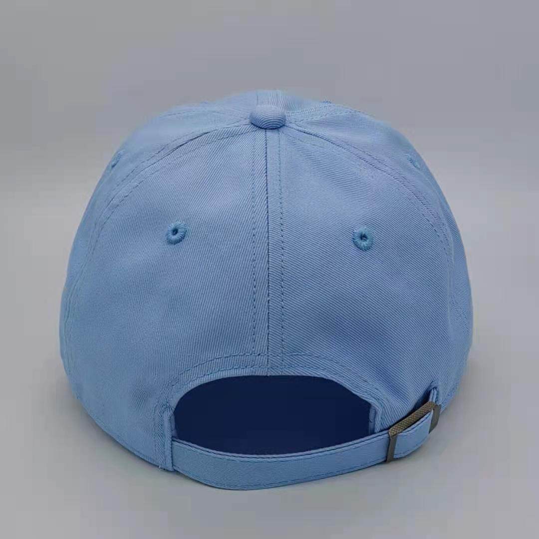 天蓝色帽子子女秋冬百搭软顶la小标la鸭舌帽帽子