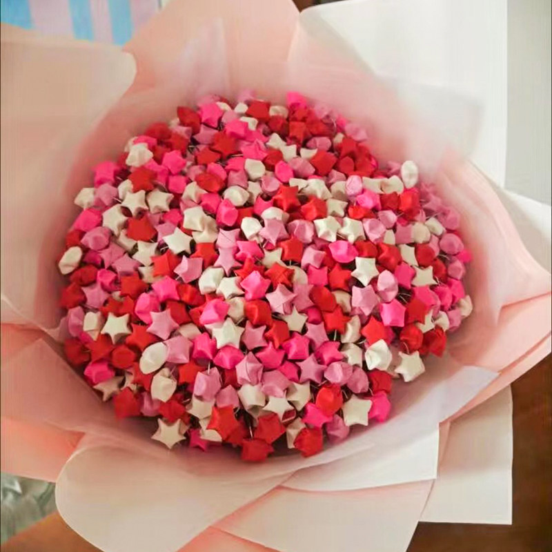 手工星星花束diy材料包幸运星网红渐变满天星成品折纸圣诞节礼物