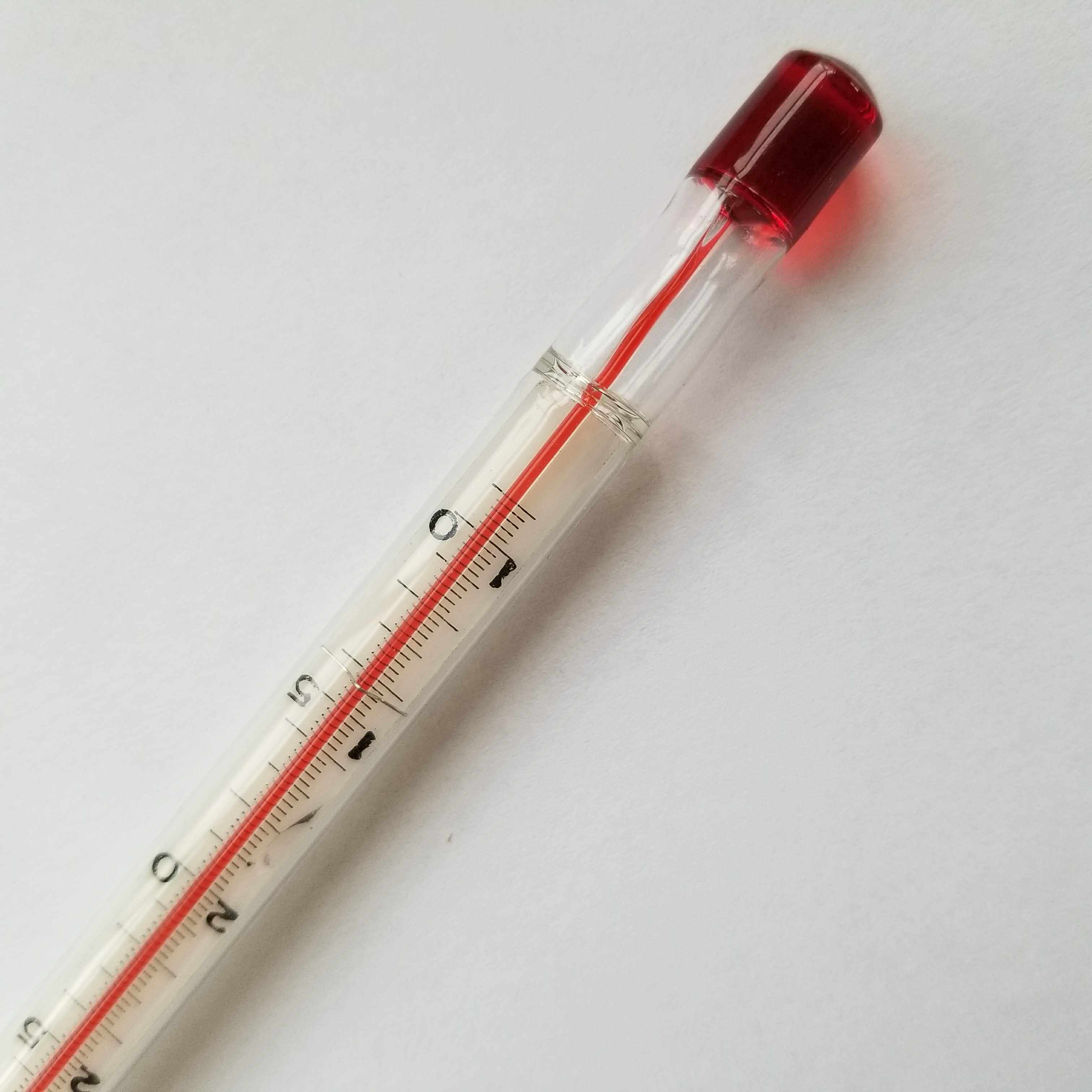 红水高精度酒精温度计93114厘米测温仪红水高精度02酒精温度计931长14