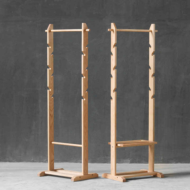 立式挂衣衣架木头衣服卧室橡木衣帽架落地实木衣帽架