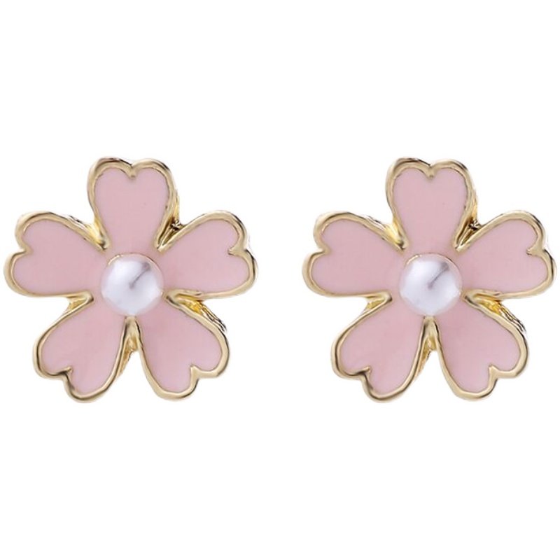 aaxi夏季粉色樱花小巧耳钉简约日系可爱花朵耳钉