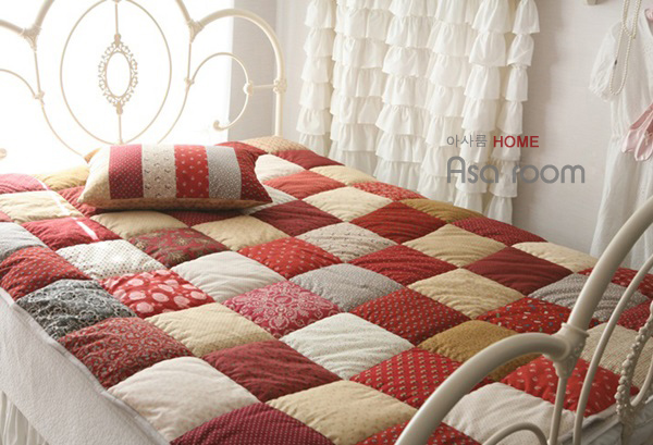 annamong韩国手工定制拼布碎花花格子纯棉空调床单化纤被