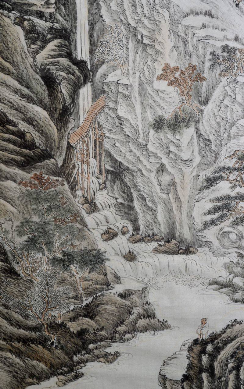 热卖山高庐山作品沈周中堂六尺客厅山水画仿古国画