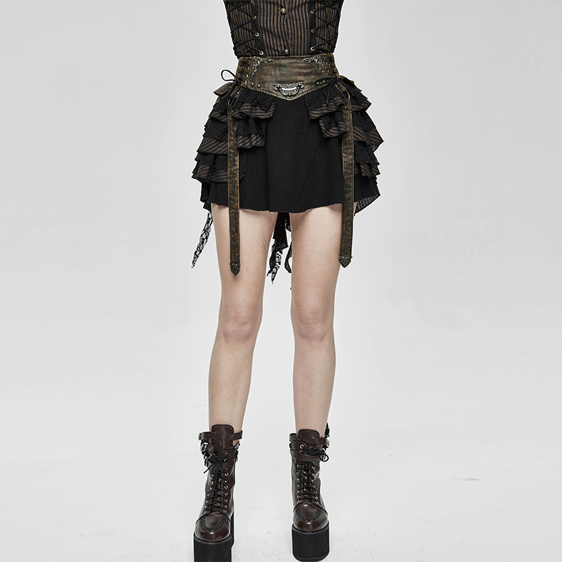 魔叹devilfashion赛博蒸汽朋克steampunk哥特短裙skt107半身裙