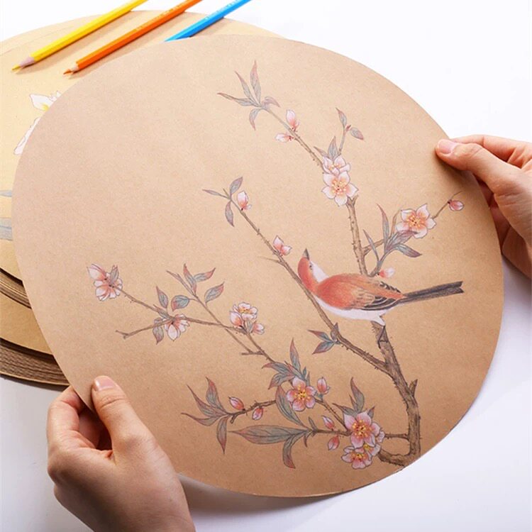 圆形卡纸250g马克双面绘画黑白卡白卡纸素描彩铅卡纸