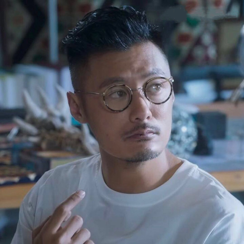 增永余文乐款圆框男眼镜框gms804纯钛超轻女配近视眼镜架