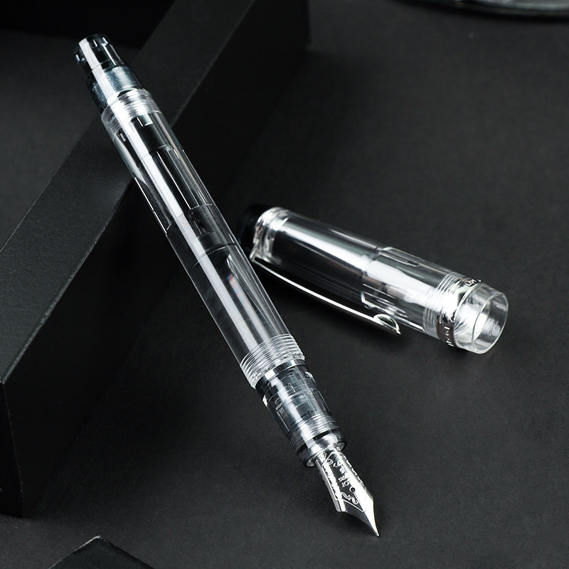 钢笔日本pilot百乐heritage活塞14kcustom透明示范钢笔
