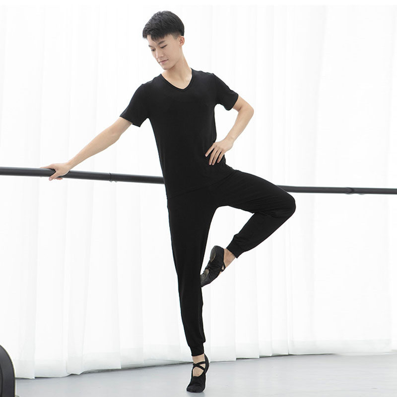 男生现代舞套装宽松练功芭蕾瑜伽形体表演广场舞现代舞服装