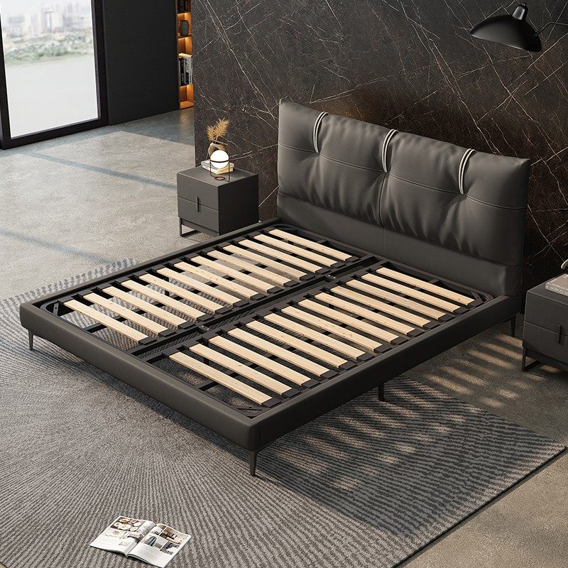 床意户型小户床架1.8m式极齐边缘艺馨主卧现代皮艺床