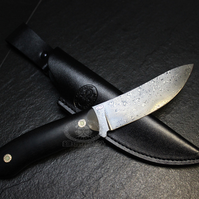 俄罗斯手工大马士革钢铁木柄葛诺斯泰小直刀野营狩猎用刀其他户外刀具