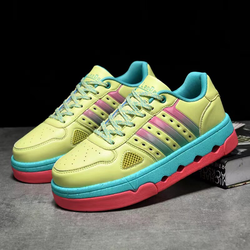 秋季新款尧明大白毽鞋方轻质毽球球鞋男女女同休闲板鞋