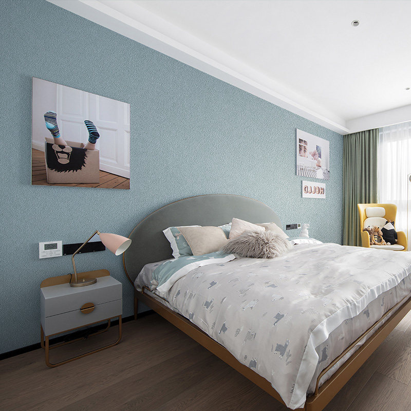 北欧轻奢奢风硅藻纹理墙布客厅墨绿色无缝全屋无缝墙布