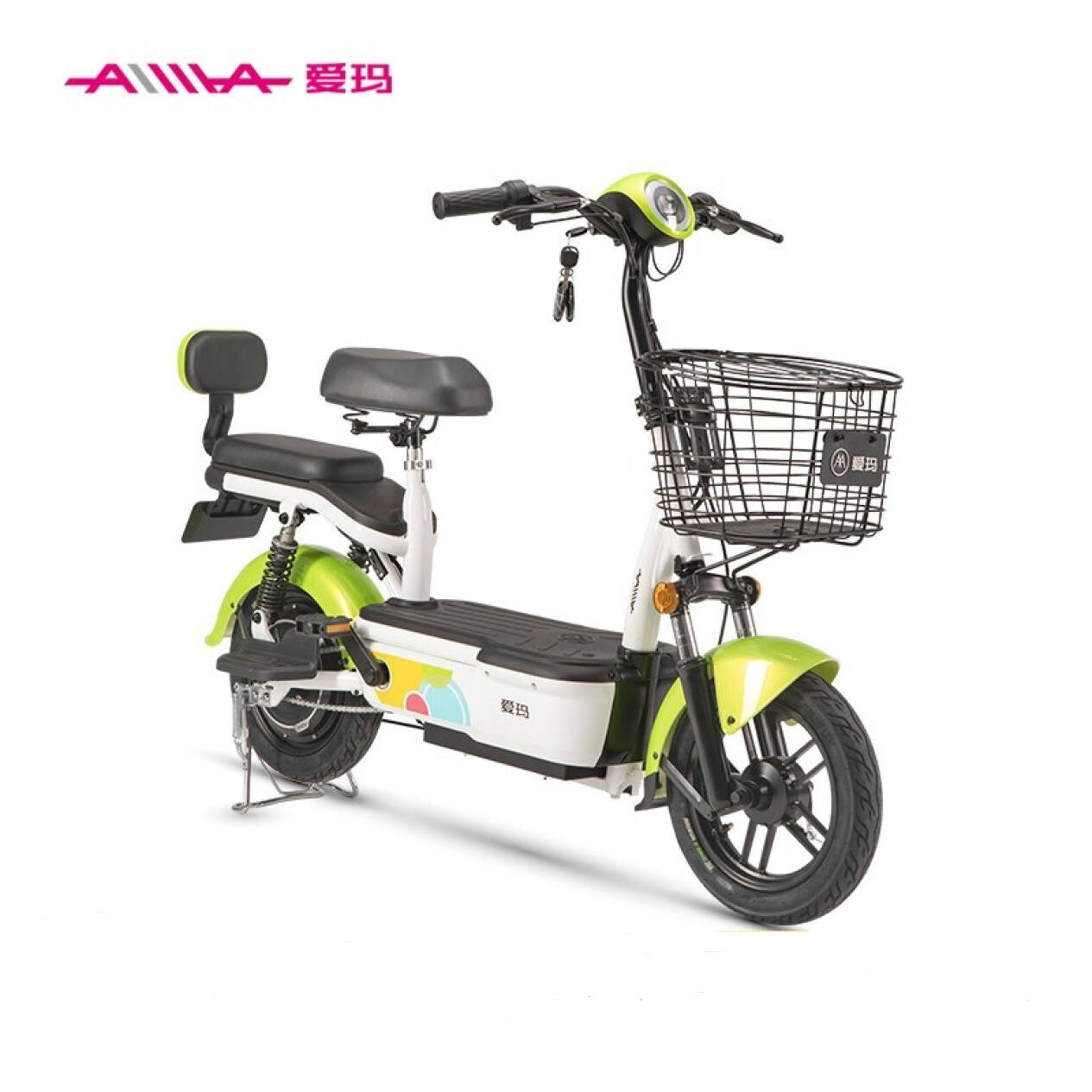 爱玛国标电动时尚跑王车长电瓶车电瓶电动车新国标电动自行车