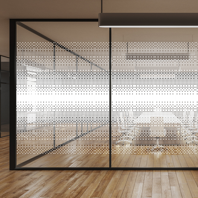 玻璃贴纸uv白色简约创意公司办公室隔断装饰玻璃膜