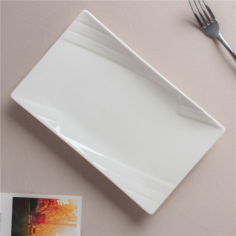 陶瓷长方盘子日式纯白餐具菜盘小吃寿司家用盘
