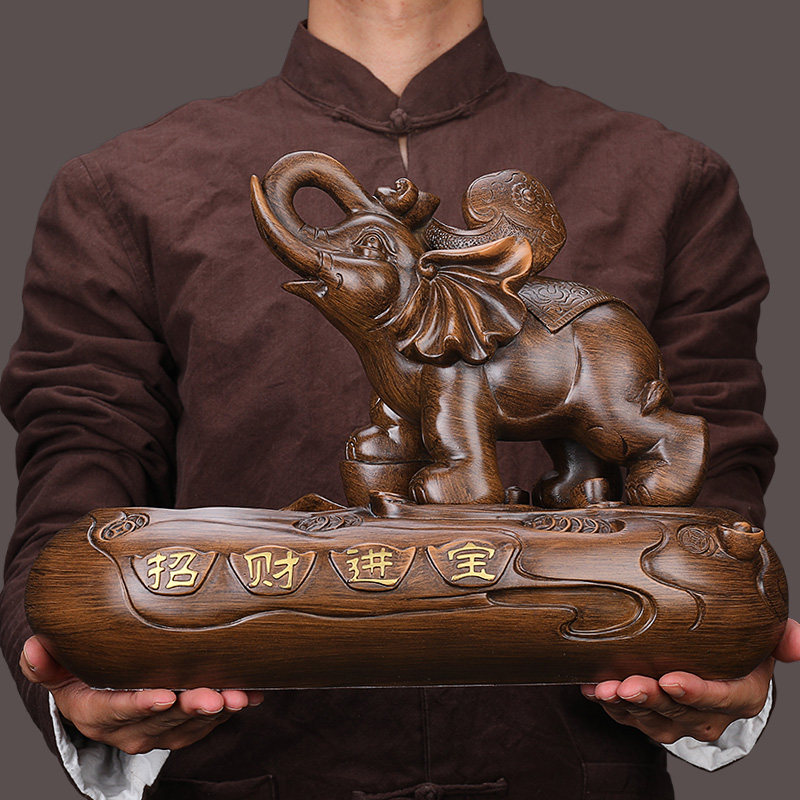 招财大象摆件风水玄关柜进门口钥匙收纳创意摆件