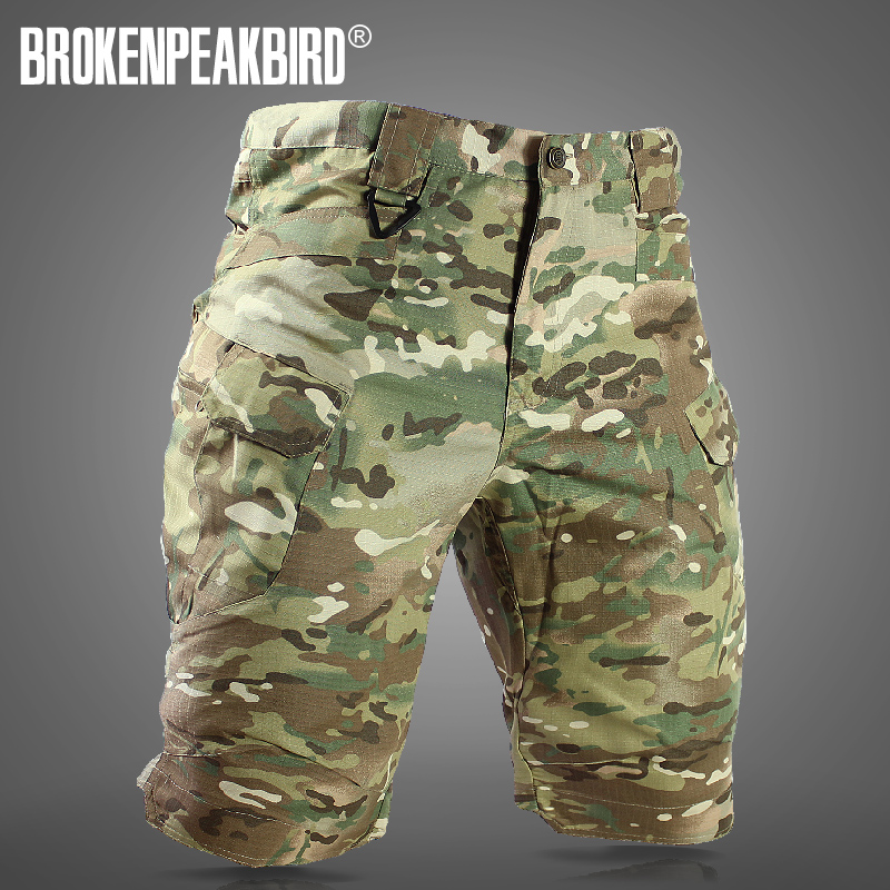 夏季薄款战术裤男速干迷彩短裤户外工装半裤五分裤防水特种兵军迷
