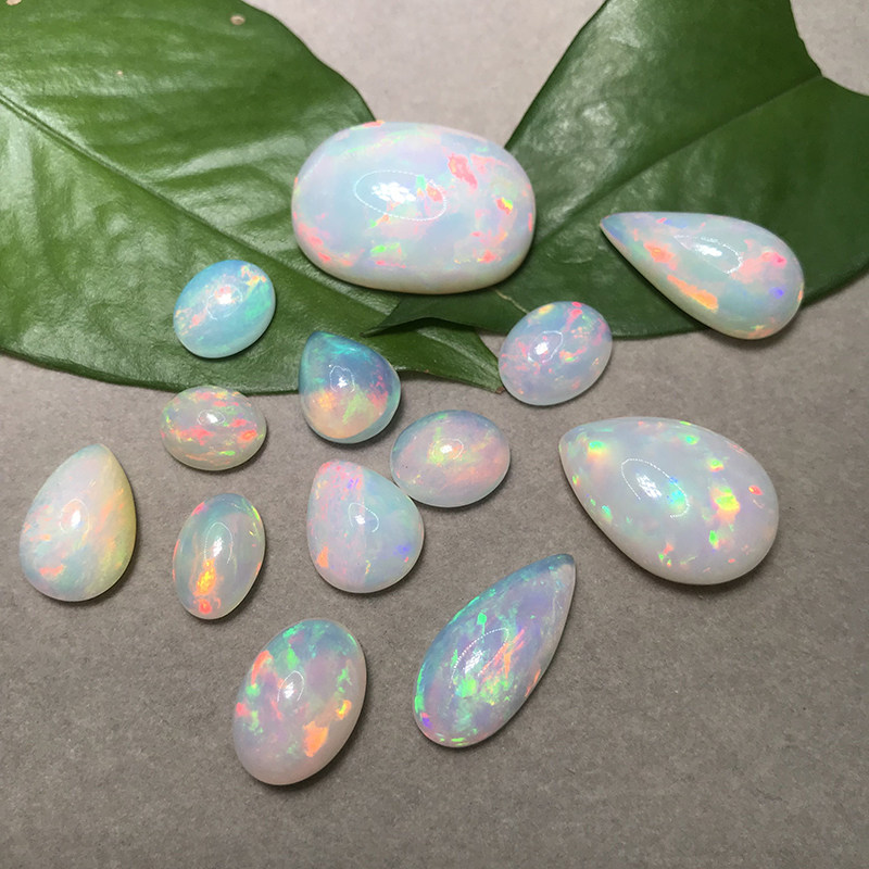 200元 克拉满火白欧泊非洲水欧泊戒指吊坠定制 天然欧泊裸石150 - 痕