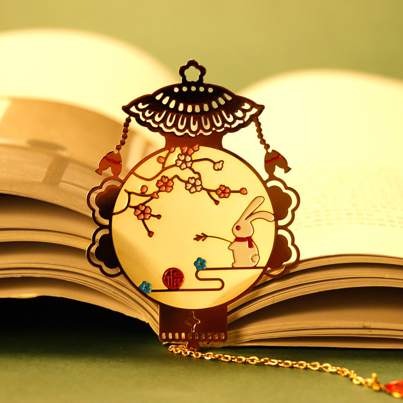 宫廷宫廷花花灯夜光金属书签创意文艺复古小清新书签