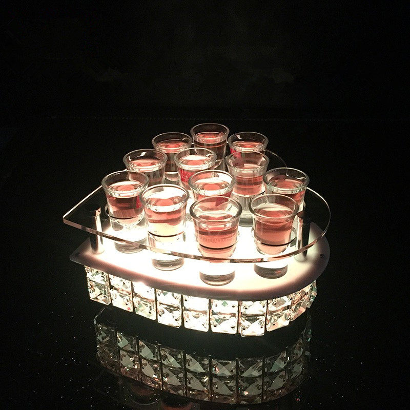 帝星酒具水晶串片爱心子弹桃心鸡尾酒发光led家饰软装搭配套装