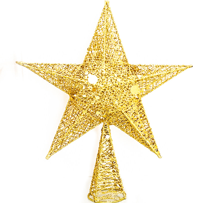 铁艺圣诞节装饰立体五角星闪粉发光星星挂饰圣诞圣诞装饰品