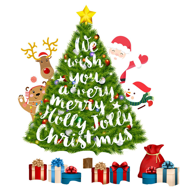 圣诞贴纸无痕静电圣诞节橱窗贴画场景布置玻璃圣诞装饰品