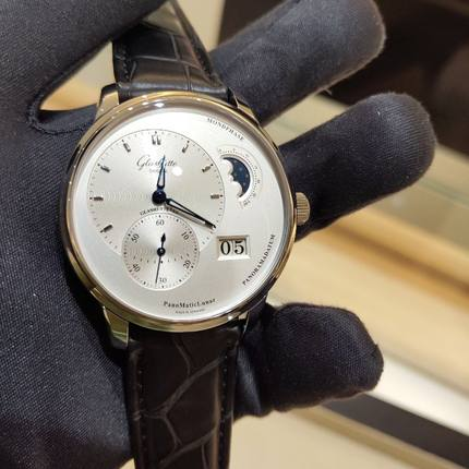 格拉苏蒂偏心月相系列 40mm商务男女时尚机械表 1-90-02-42-32-05