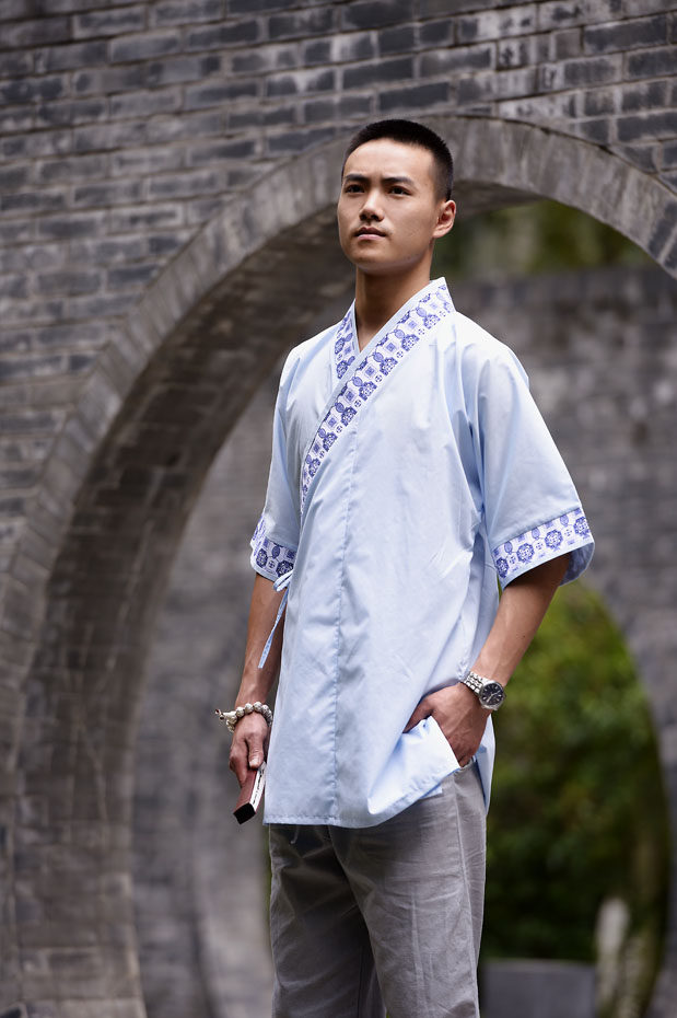 七七短袖交领裋褐纯棉禅意坊汉夏禅意武术国潮汉服