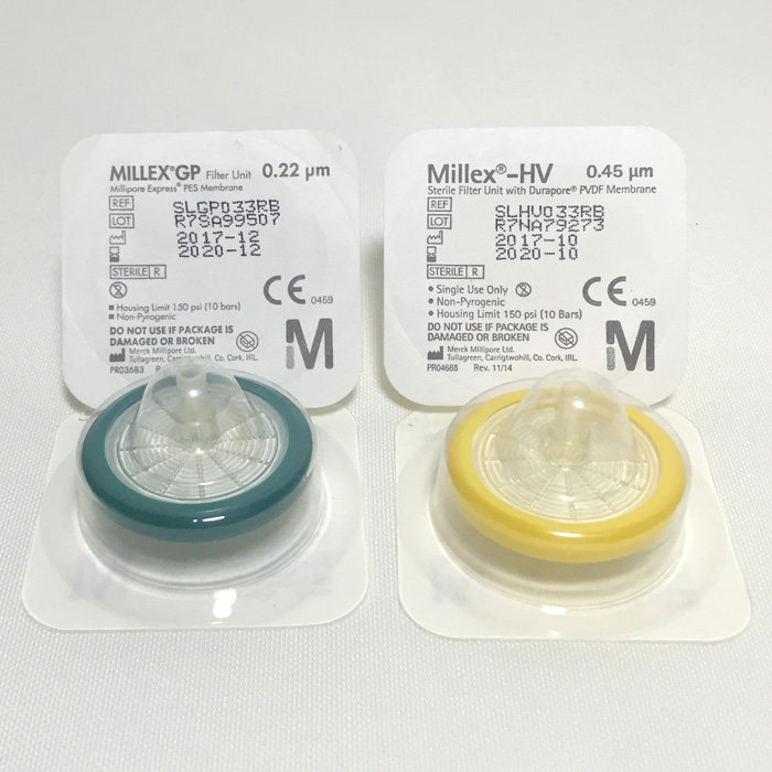 正品密理博millipore一次性针头滤器33mm滤器022slgp033rb滤膜