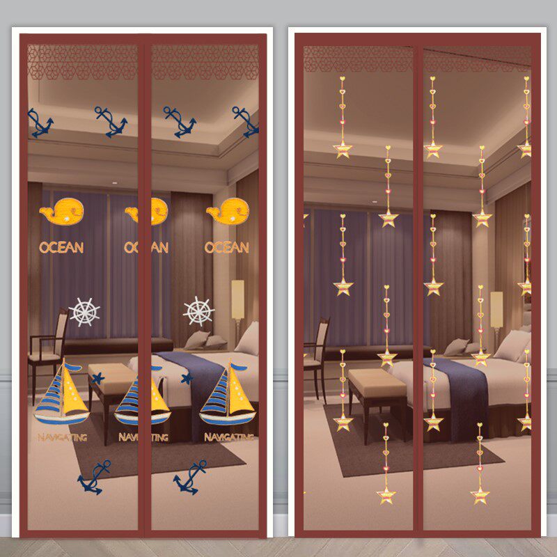 门帘吸铁石夏季沙门2021新款防蚊纱门粘贴室内门帘