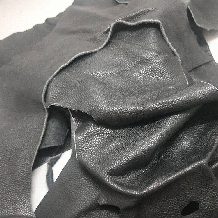 碎皮黑色真皮边角料头层牛皮下脚料皮子手工diy边角料