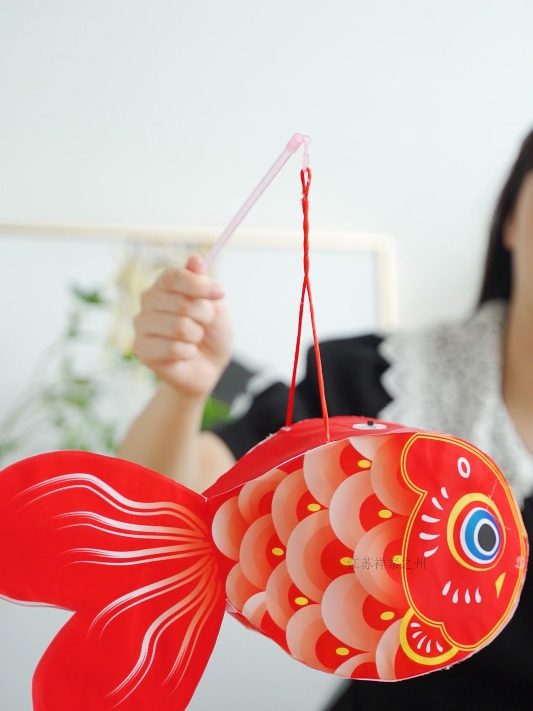 卡通手提汉服古装鲤鱼灯笼diy幼儿舞蹈道具灯笼