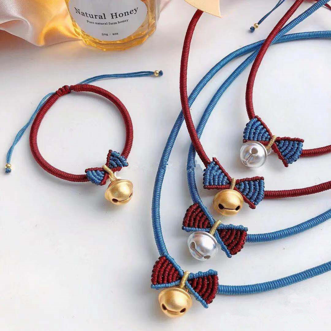 正品在逃公主手链白雪公主手绳蝴蝶结铃铛闺蜜小红书大红金色手绳