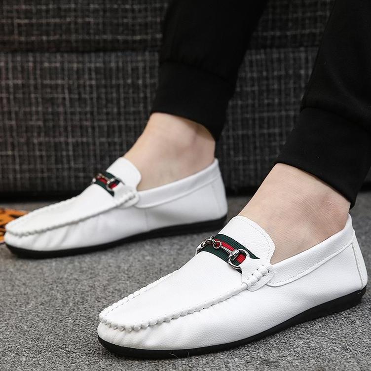 春季鞋子男土网红同款豆豆鞋痘痘逗逗鞋白色快手红人懒汉豆丁男鞋