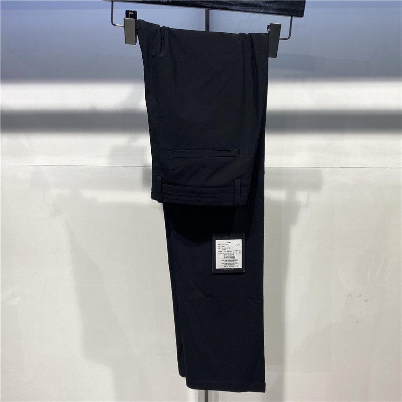 华萨尼专柜正品 男士时尚休闲 黑色高弹力 夏季薄款 中腰休闲裤