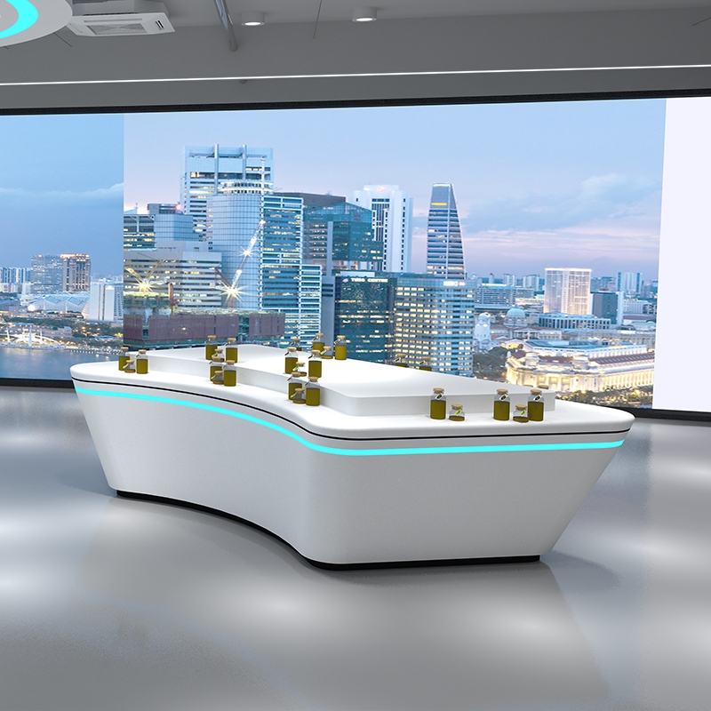 中岛异形展厅展台展示台展示柜农产品酒类商品圆形多层商用展示柜