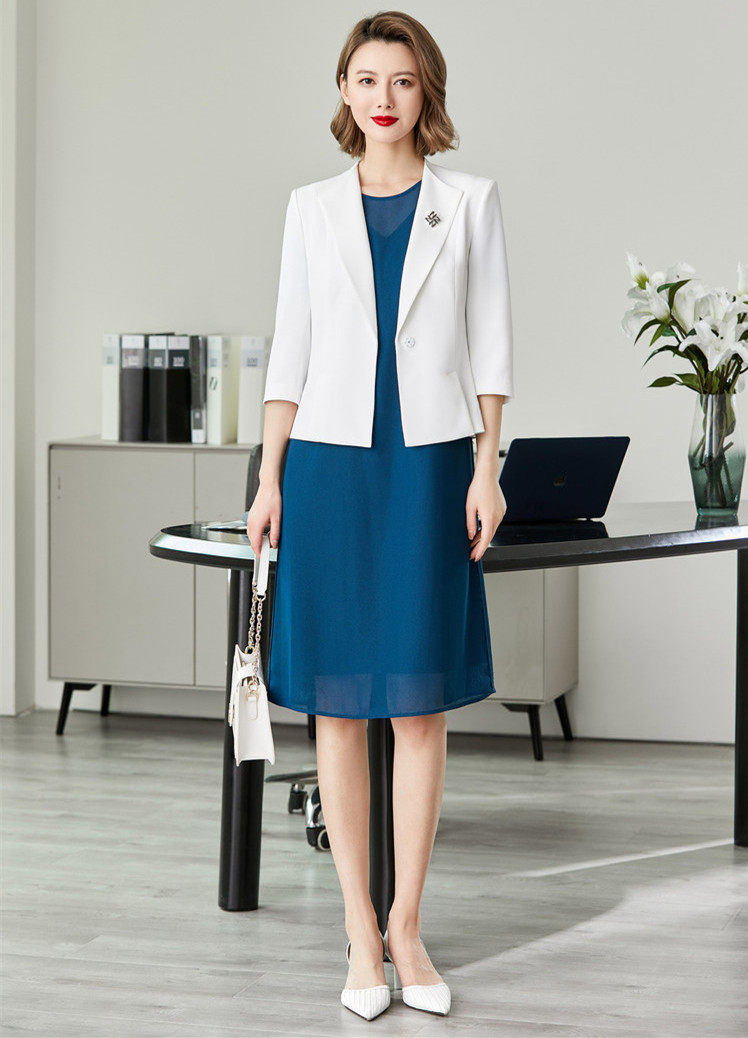 naersi七分西装新款女夏西服白色娜尔思小个子截短西装